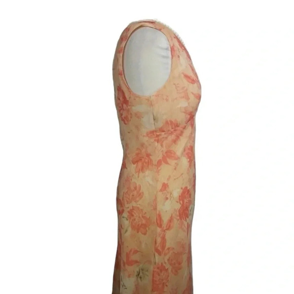 Vintage Y2K Faith Love & Passion peach and coral floral sheath midi dress - Picture 3 of 11